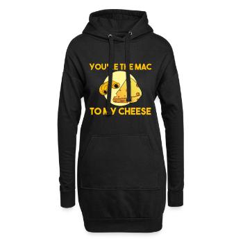 Mac- und Käseliebhaber Käsemakaroni - Hoodie-Kleid - Schwarz - Vorne