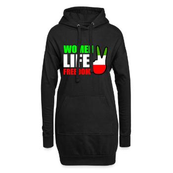 Women life freedom - Sweat-shirt à capuche long Femme - noir - Devant