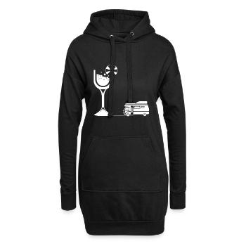 Wein - Camping Van - (2) - Hoodie-Kleid - Schwarz - Vorne