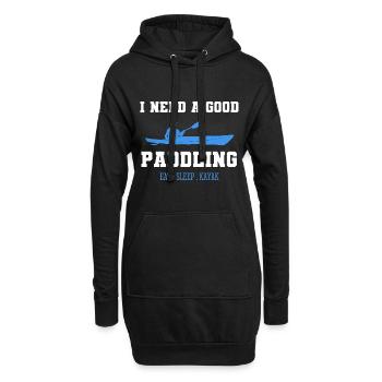 J’ai besoin d’un bon repas de pagayage. Dormir. Pagayeur kayak - Sweat-shirt à capuche long Femme - noir - Devant