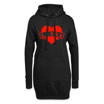 Vorname Laura - Hoodie-Kleid - Schwarz - Vorne