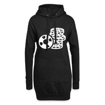 Poker Chip Icon - Hoodie-Kleid - Schwarz - Vorne