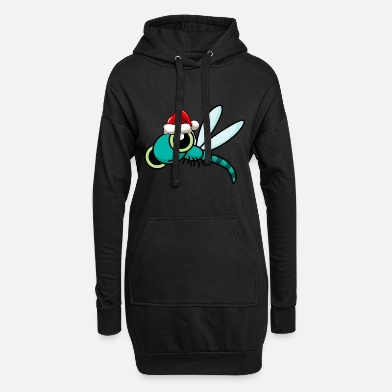 Libellule de Noël Libellule - Sweat-shirt à capuche long Femme - noir