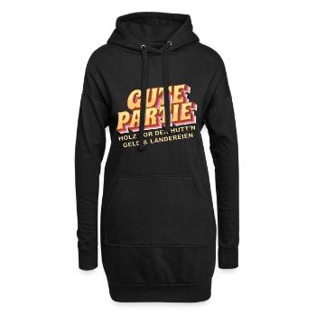 Gute Partie - Holz vor der Hütte, Geld, Land - Hoodie-Kleid - Schwarz - Vorne