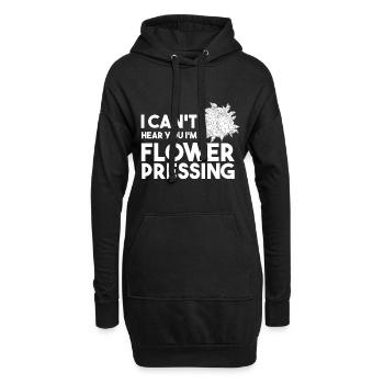 I Can't Hear You I'm Flower Pressing Oshibana - Hoodie-Kleid - Schwarz - Vorne