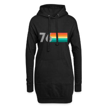 Anniversaire 76 - RETRO vintage - Sweat-shirt à capuche long Femme - noir - Devant