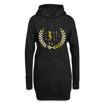 31 Couronne numérique - Sweat-shirt à capuche long Femme - noir - Devant