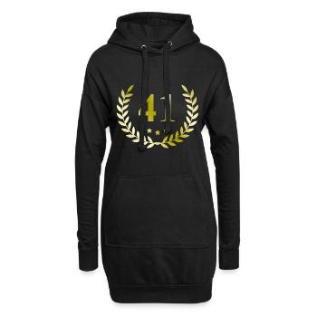 41 Zahl Kranz - Hoodie-Kleid - Schwarz - Vorne