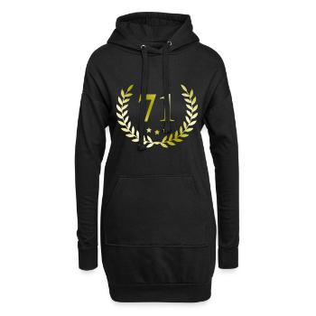71 Zahl Kranz - Hoodie-Kleid - Schwarz - Vorne