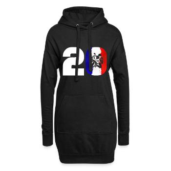 Moto Nummer 20 Frankreich Motorrad Motorsport - Hoodie-Kleid - Schwarz - Vorne