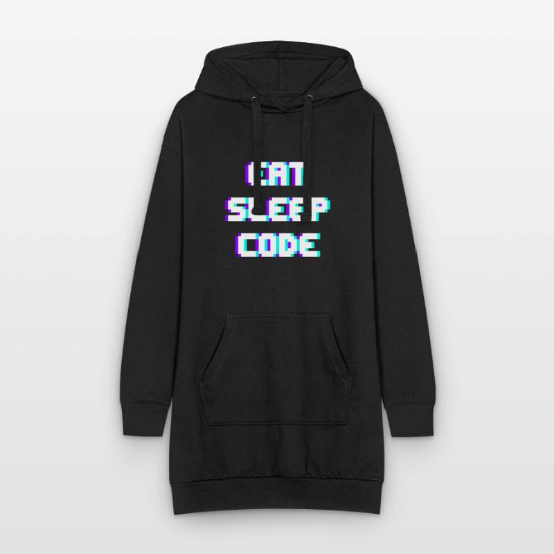 EAT SLEEP CODE Programmeur Coder Devise Sweat-shirt à capuche long Femme