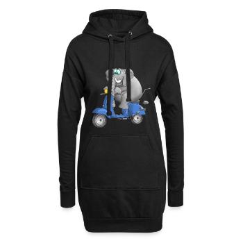 Moteur Cartoon Bande dessinée - Sweat-shirt à capuche long Femme - noir - Devant