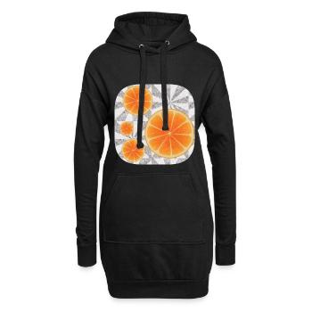 Orangen-Kunst - Hoodie-Kleid - Schwarz - Vorne