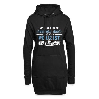 Morgens müde, abends blau - Polizist - Hoodie-Kleid - Schwarz - Vorne
