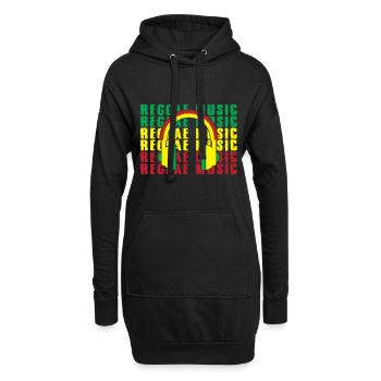 Reggae Music Rastafari Jamaika - Hoodie-Kleid - Schwarz - Vorne