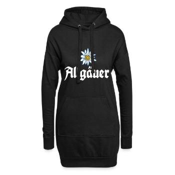 Allgäuer - Alpen Edelweiß aus dem Allgäu - Hoodie-Kleid - Schwarz - Vorne