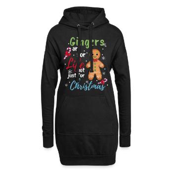 Ingwer ist für das Leben Tee für Weihnachten - Hoodie-Kleid - Schwarz - Vorne