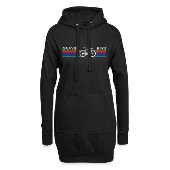 Gravel Bike Regenbogen Streifen Cyclocross Fahrrad - Hoodie-Kleid - Schwarz - Vorne