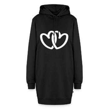 Herzen Love Symbol - Hoodie-Kleid - Schwarz - Vorne
