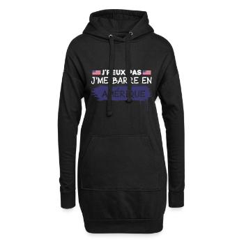 j'peux pas je me barre en Amérique | USA !! - Sweat-shirt à capuche long Femme - noir - Devant