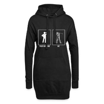 Her Husband - Me - Golf Swing - Hoodie Dress - black - Front
