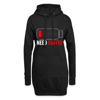 Need Coffee Café -Shop -Mitarbeiter - Hoodie-Kleid - Schwarz - Vorne