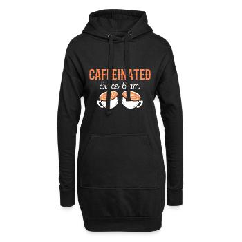 Lustiger Barista Kaffeeserver - Hoodie-Kleid - Schwarz - Vorne