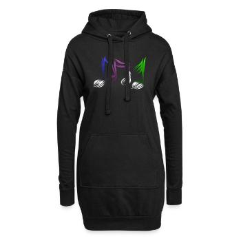 Notes de musique note de musique - Sweat-shirt à capuche long Femme - noir - Devant