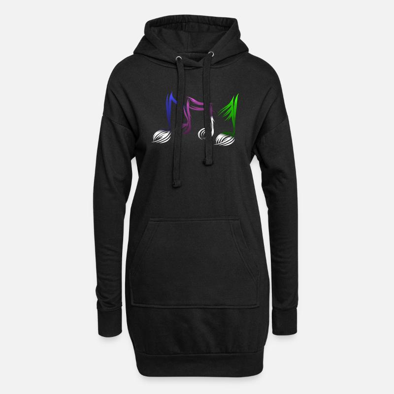 Notes de musique note de musique - Sweat-shirt à capuche long Femme - noir