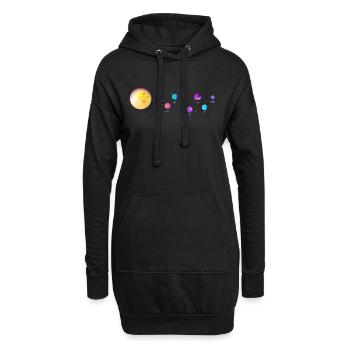 Planètes du système solaire - Sweat-shirt à capuche long Femme - noir - Devant