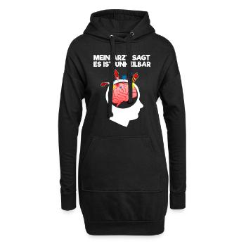 Mein Arzt sagt es ist unheilbar - Hoodie-Kleid - Schwarz - Vorne