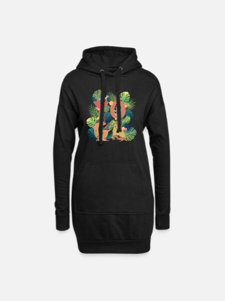 Yoga de chat, relaxation, nature & méditation chat - Sweat-shirt à capuche long Femme - noir