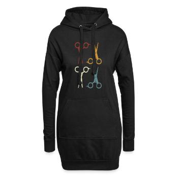 Friseur & Friseurin, Grunge Schere Design - Hoodie-Kleid - Schwarz - Vorne