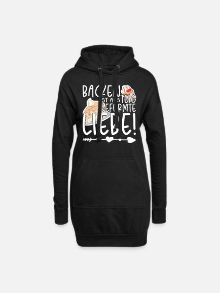 Backen ist aus Teig geformte Liebe, Bäcker - Hoodie-Kleid - Schwarz