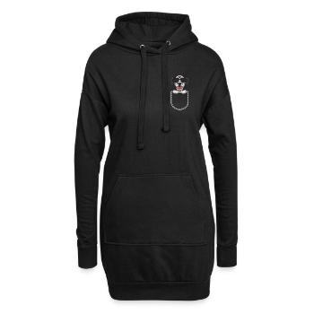 Dalmatien dans la poche thoracique - Sweat-shirt à capuche long Femme - noir - Devant