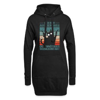 Geh Mir aus dem Weg du unnötiger Sozialkontakt - Hoodie-Kleid - Schwarz - Vorne
