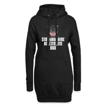 Staffordshire Bull Terrier Papa, Chien Papa - Sweat-shirt à capuche long Femme - noir - Devant