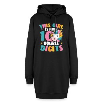10. Geburtstag Mädchen 10 Jahre Geburtstagsfeier - Hoodie-Kleid - Schwarz - Vorne