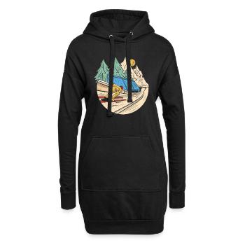 Sauteurs à ski sur le tremplin de saut à ski, Zieeeehhhh - Sweat-shirt à capuche long Femme - noir - Devant