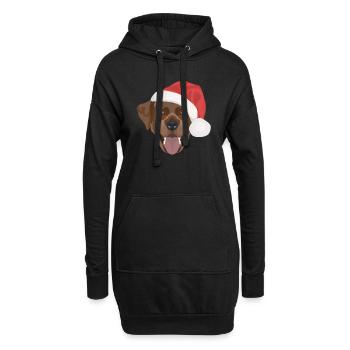 Noël du Labrador - Sweat-shirt à capuche long Femme - noir - Devant