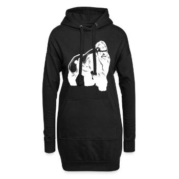 Animal gorille - Sweat-shirt à capuche long Femme - noir - Devant
