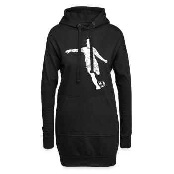 Fußball Silhouette - Hoodie-Kleid - Schwarz - Vorne