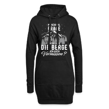 OB Die Berge Mich Auch Vermissen - (B.w) - Hoodie-Kleid - Schwarz - Vorne