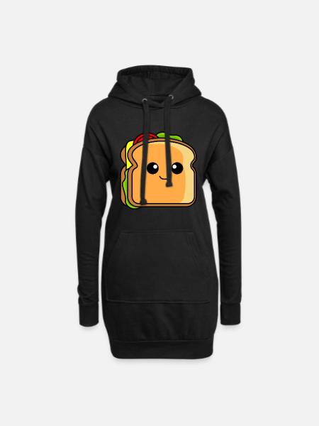Sandwich Comic - Hoodie-Kleid - Schwarz