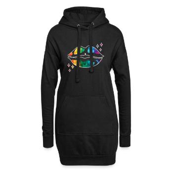 Défilé LGBTQ Rainbow Flag Kiss - Sweat-shirt à capuche long Femme - noir - Devant