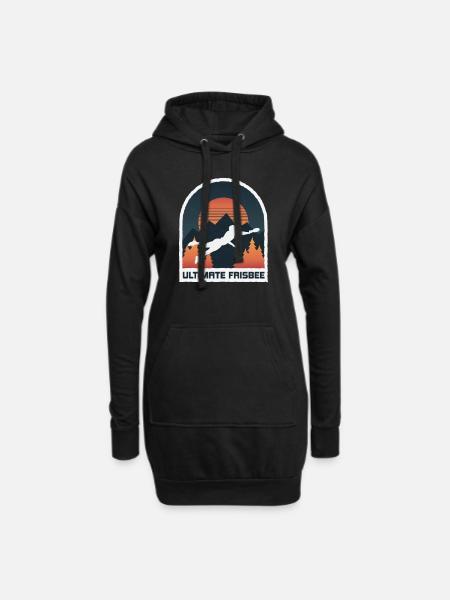 Ultimate Frisbee, wonderful nature - Hoodie Dress - black