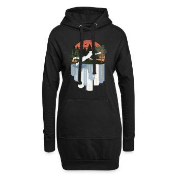 Frisbee ultime, nature merveilleuse - Sweat-shirt à capuche long Femme - noir - Devant