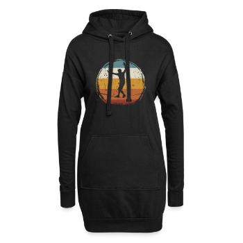 Slackline rétro vintage - Sweat-shirt à capuche long Femme - noir - Devant
