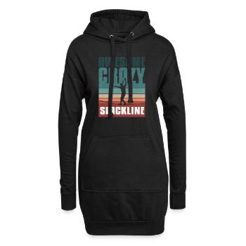 Retro vintage Slackline - Hoodie-Kleid - Schwarz - Vorne