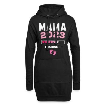La future maman 2023 annonce sa grossesse - Sweat-shirt à capuche long Femme - noir - Devant